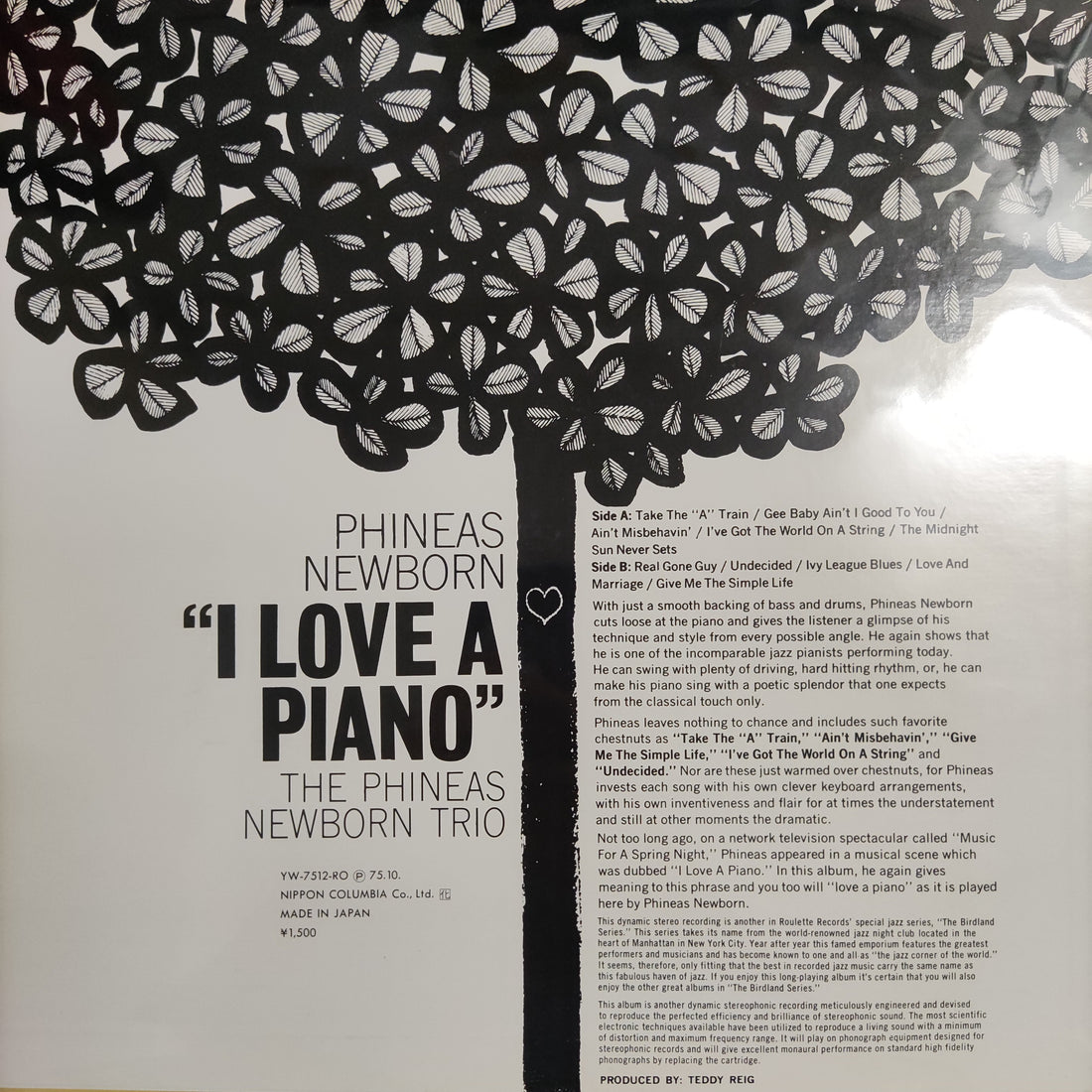 แผ่นเสียง Phineas Newborn Trio - I Love A Piano Vinyl VG+