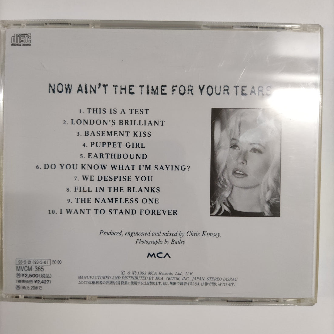 ซีดี Wendy James - Now Ain't The Time For Your Tears CD NM or M-