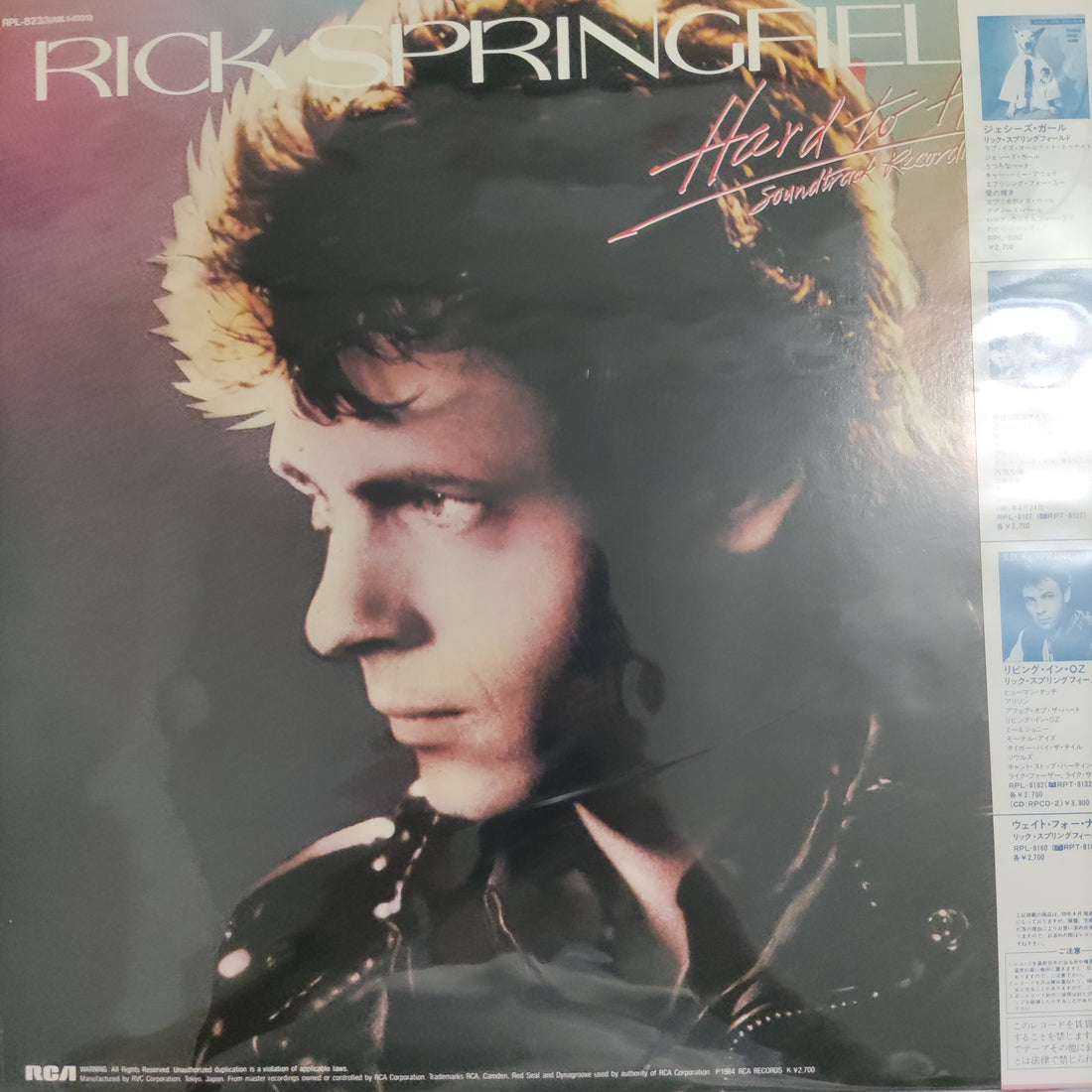 แผ่นเสียง Rick Springfield - Hard To Hold - Soundtrack Recording Vinyl VG+