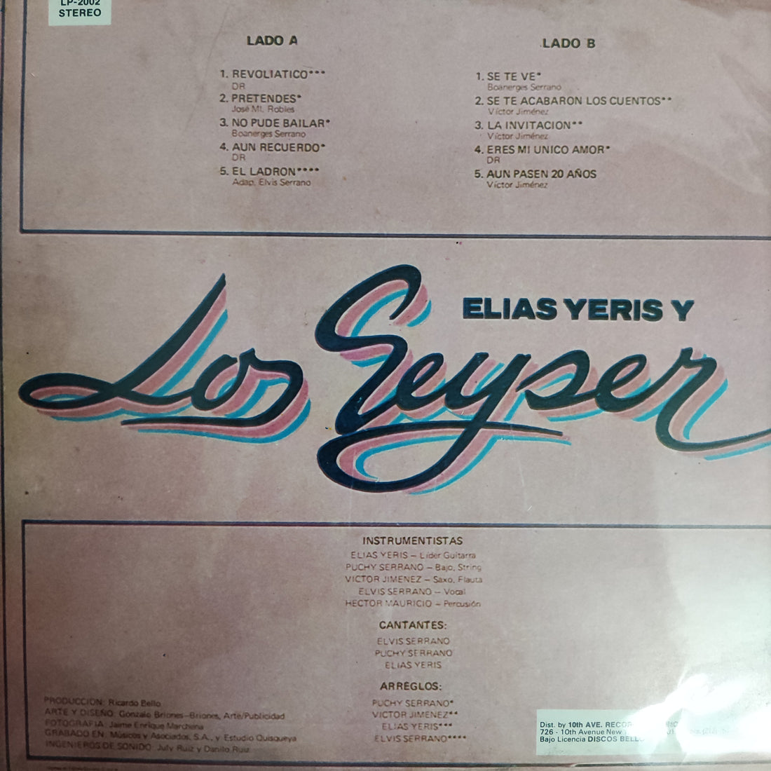แผ่นเสียง Los Geyser - Elias Yeris Y Vinyl VG+