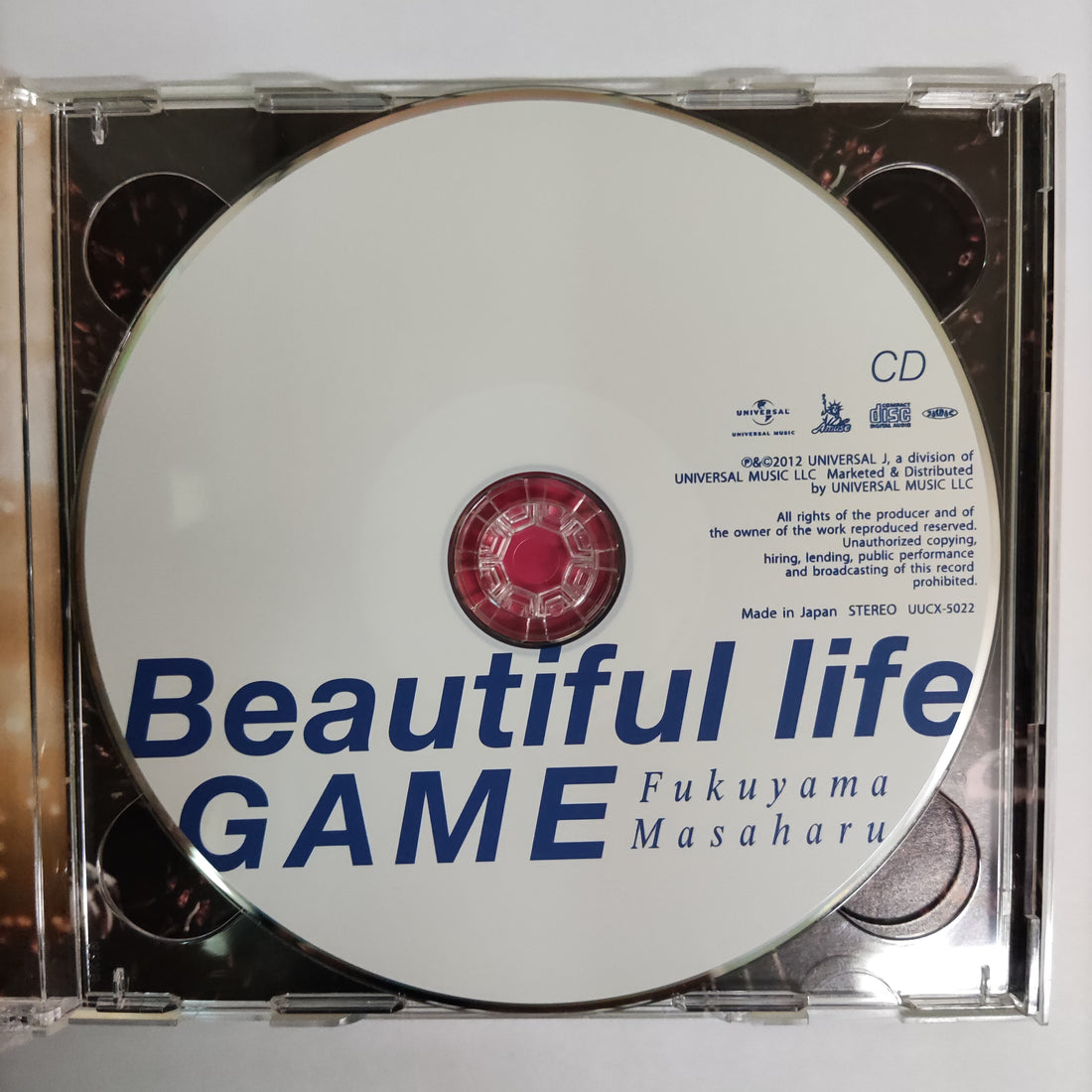 ซีดี Fukuyama Masaharu - Beautiful Life Game CD VG+ 1CD 1DVD