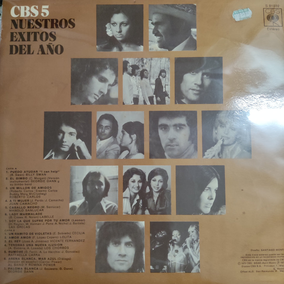 แผ่นเสียง Various - CBS 5 Nuestros Exitos Del Año Vinyl VG+