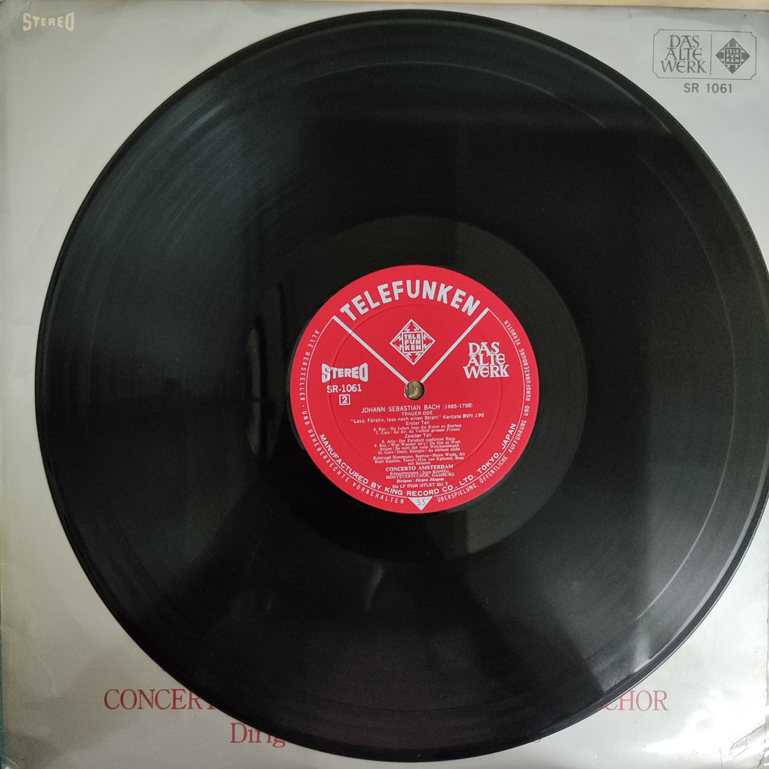 แผ่นเสียง Johann Sebastian Bach - Trauer -Ode Lass Fürstin Lass Noch Einen Strahl Kantate BWV.198 Vinyl VG+