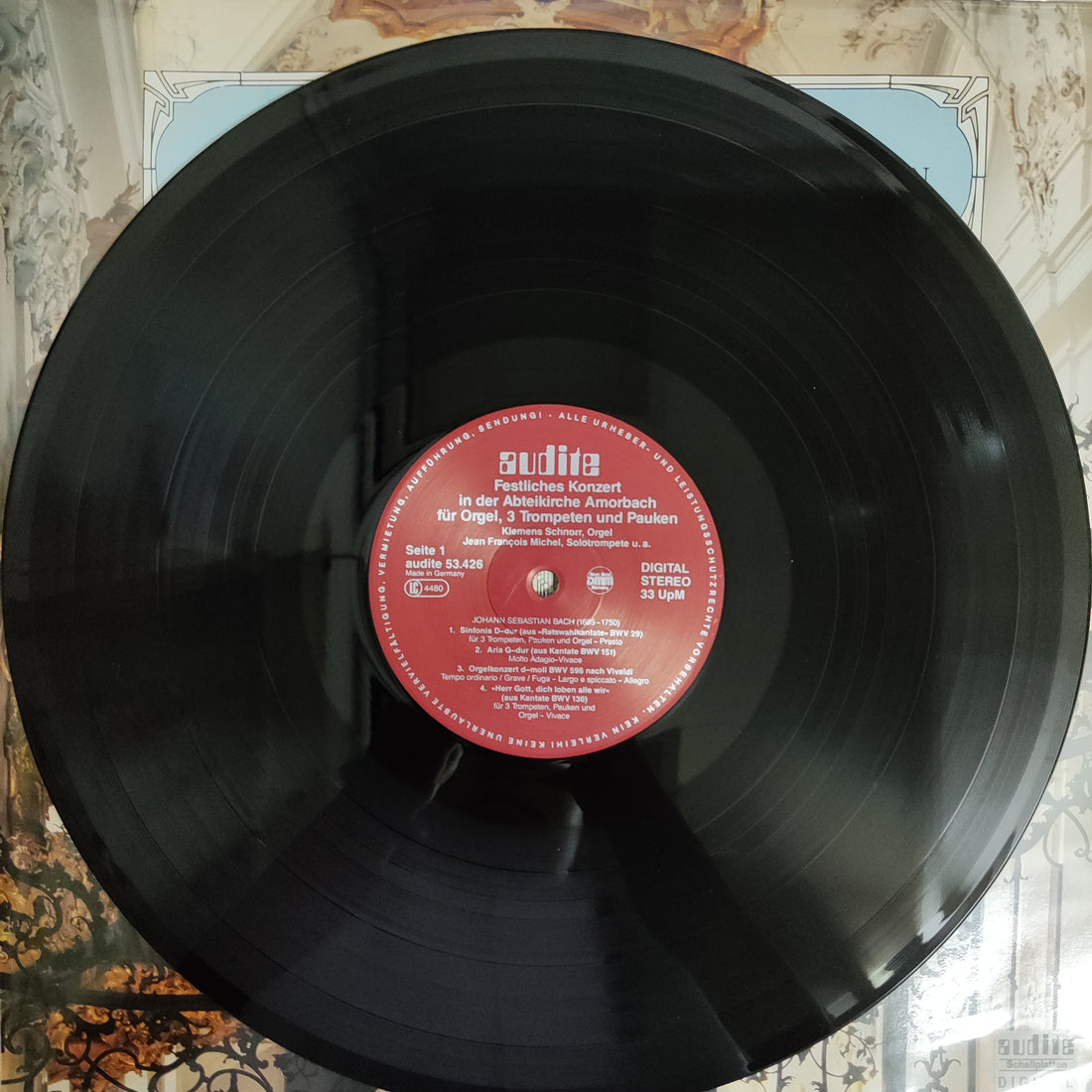 แผ่นเสียง Jean François Michel - Klemens Schnorr / Festliches Konzert In Der Abteikirche Amorbach Für Orgel,Drei Trompeten Und Pauken Vinyl VG+