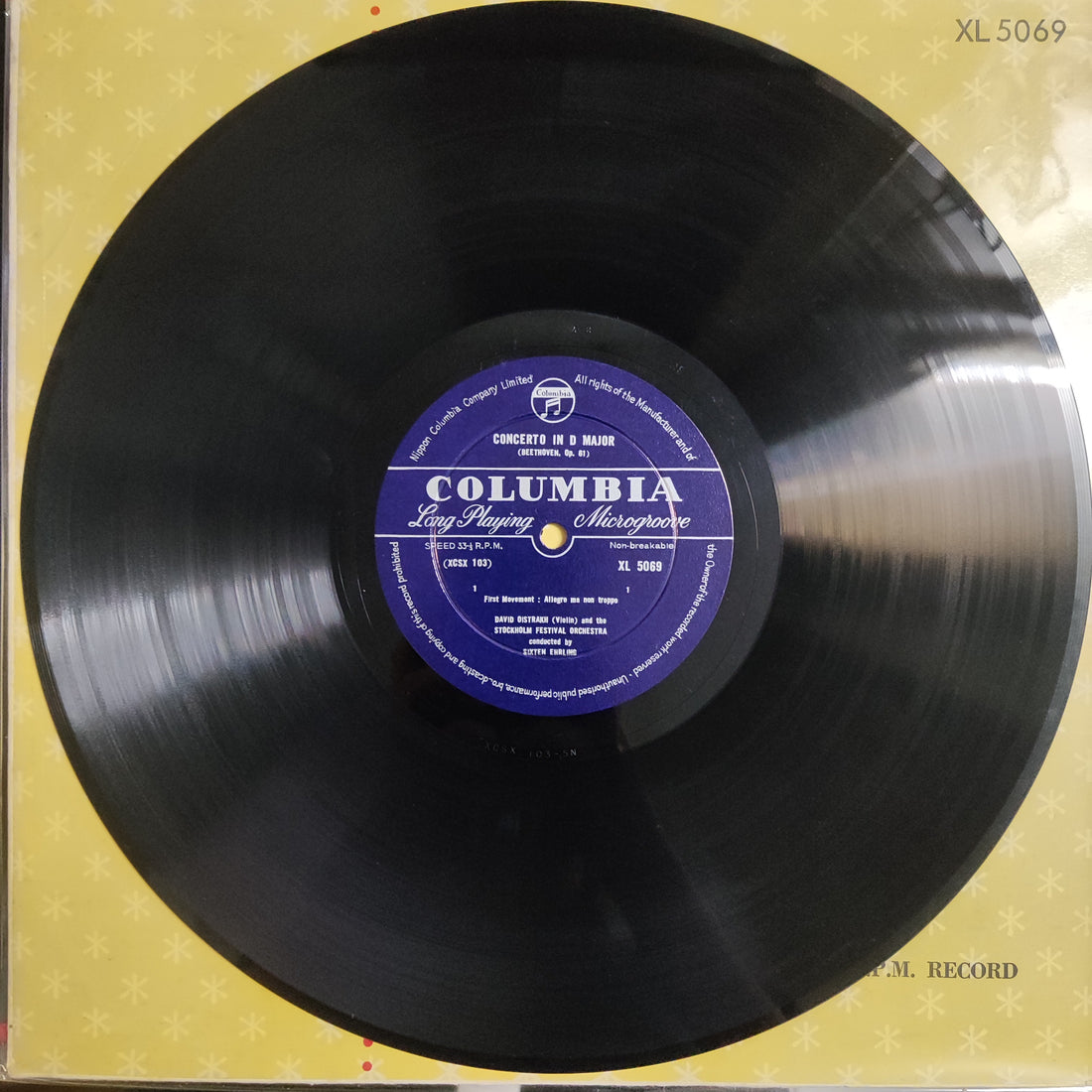 แผ่นเสียง David Oistrach And The Stockholm Festival Orchestra Conducted By Sixten Ehrling, Ludwig van Beethoven - Violin Concerto Vinyl VG+