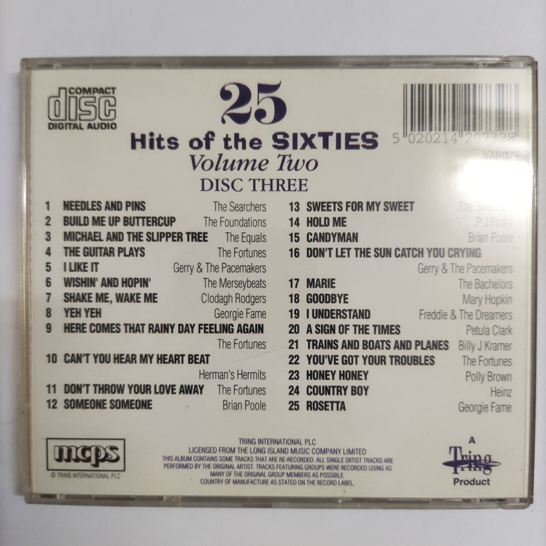 ซีดี Various - 25 Hits Of The Sixties Volume Two Disc 3 CD VG+