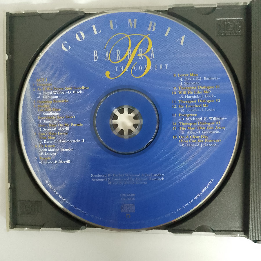 ซีดี Barbra Streisand - The Concert Recorded Live At Madison Square Garden New York City CD VG 2CDs