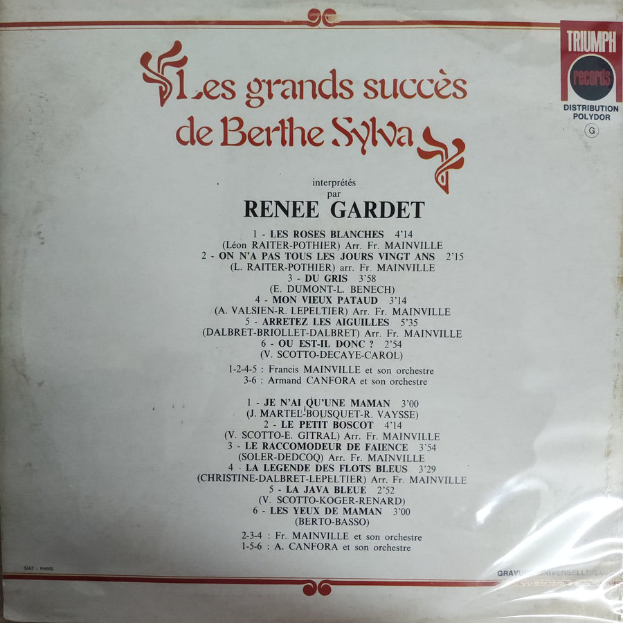 แผ่นเสียง Berthe Sylva - Les Grands Succès De Berthe Sylva Vinyl VG+