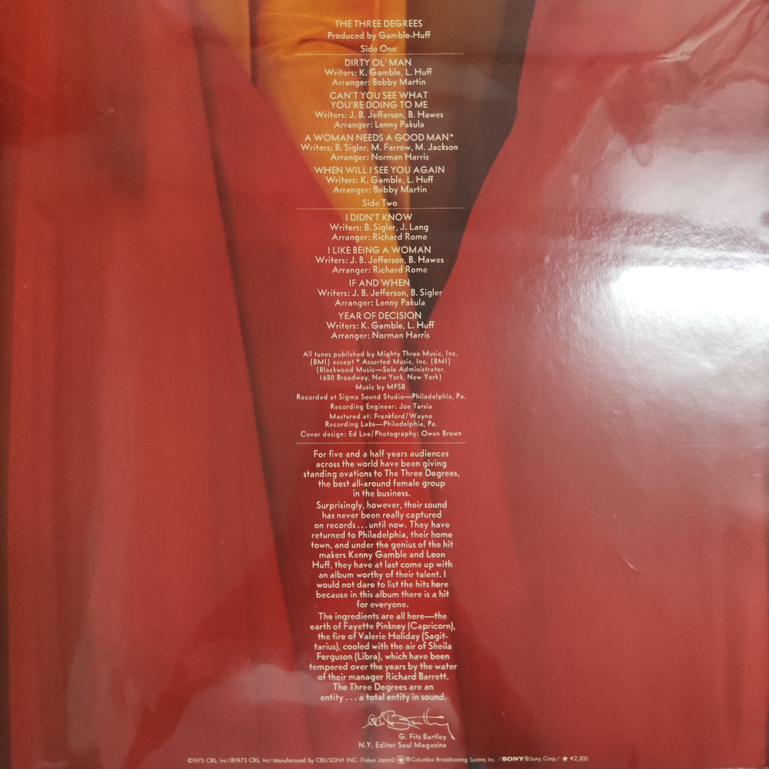 แผ่นเสียง The Three Degrees - The Three Degrees Vinyl VG+