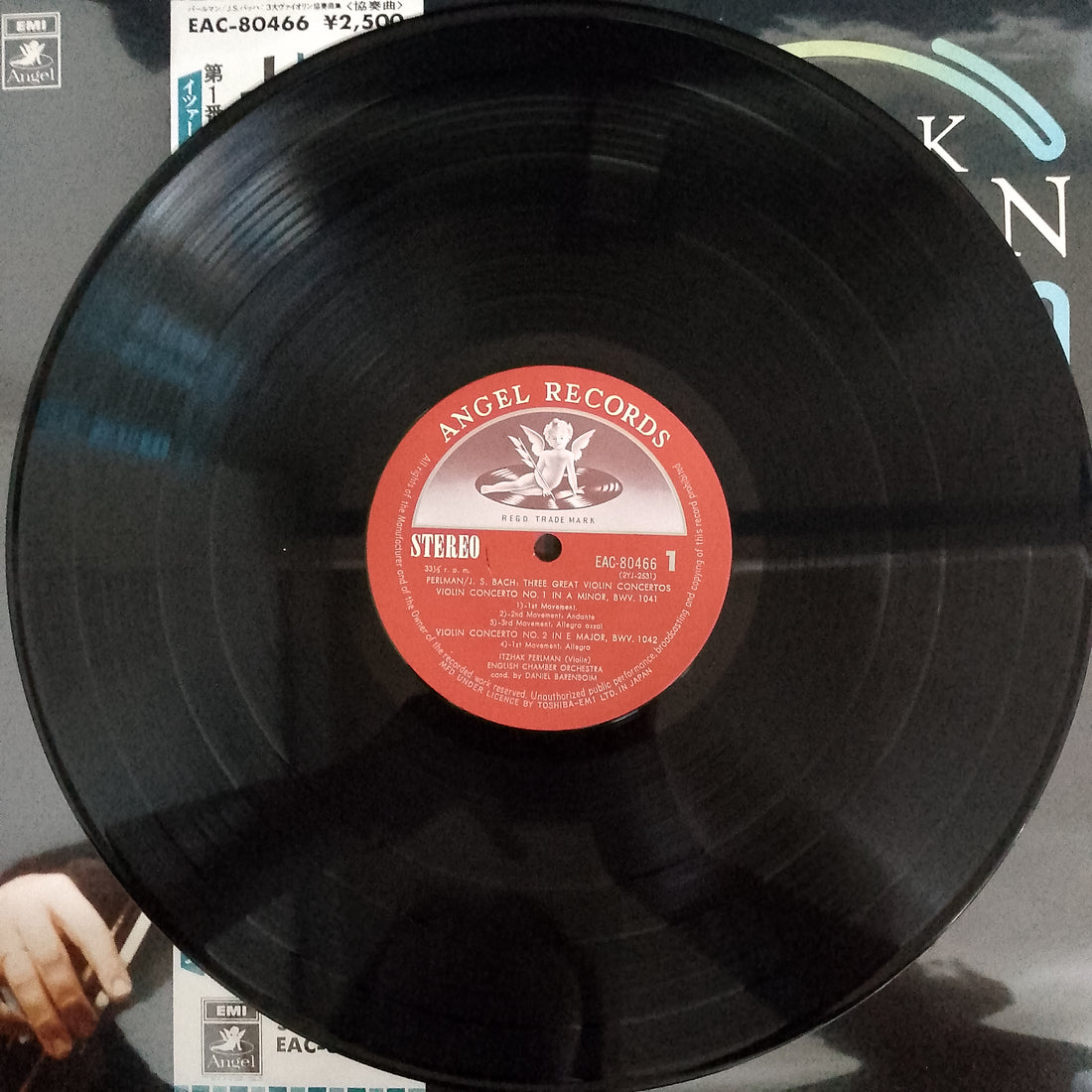 แผ่นเสียง Johann Sebastian Bach - Daniel Barenboim / Itzhak Perlman / Pinchas Zukerman / English Chamber Orchestra - Three Great Violin Concertos Vinyl VG+