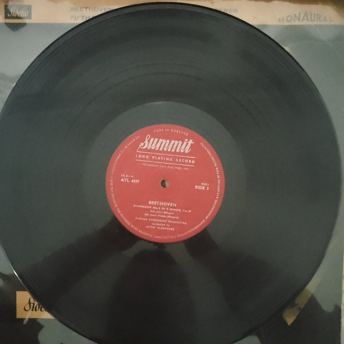 แผ่นเสียง Ludwig van Beethoven : Wiener Symphoniker Under The Direction Of Otto Klemperer - Symphony No. 5 In C Minor, Opus 67 Vinyl VG+