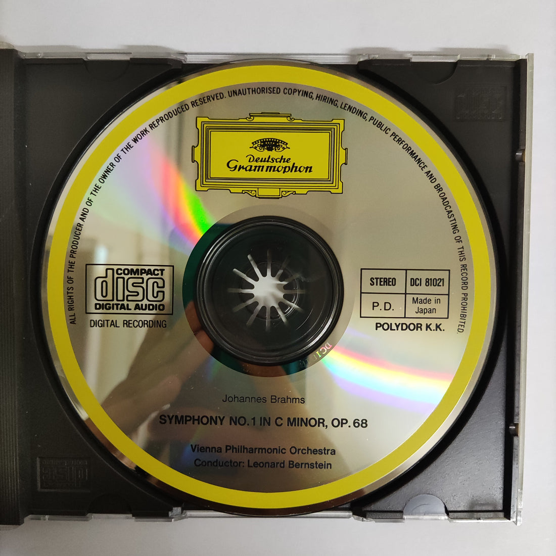 ซีดี Leonard Bernstein - Brahms Symphony No.1 In C Minor Vienna Philharmonic Orchestra CD VG+