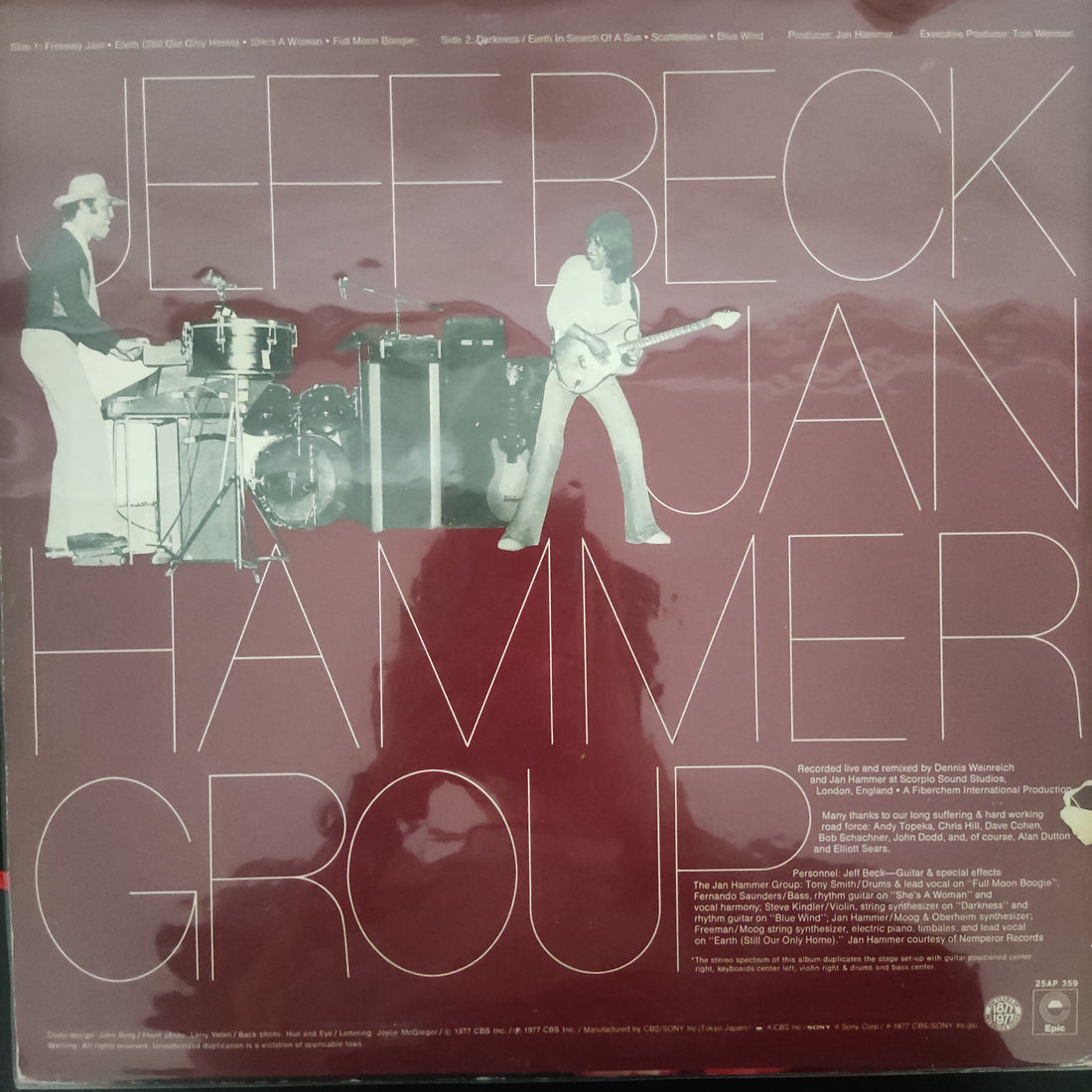 แผ่นเสียง Jeff Beck With The Jan Hammer Group - Live Vinyl VG+