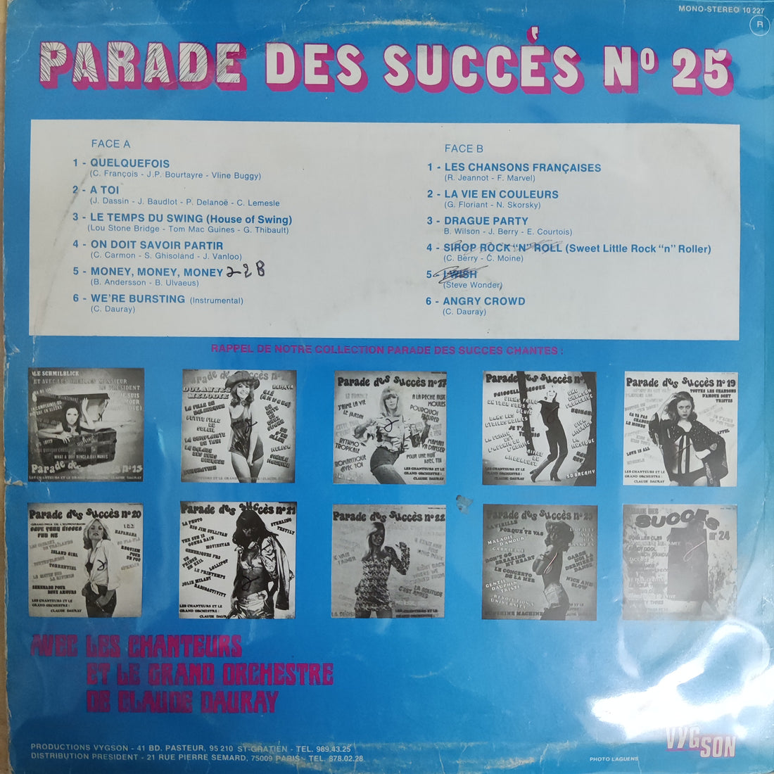 แผ่นเสียง Les Chanteurs Et Le Grand Orchestre De Claude Dauray - Parade Des Succès N°25 Vinyl VG