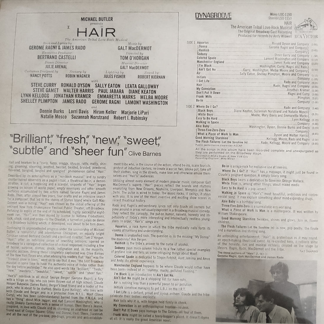 แผ่นเสียง Various - Hair - The American Tribal Love-Rock Musical The Original Broadway Cast Recording Vinyl VG+