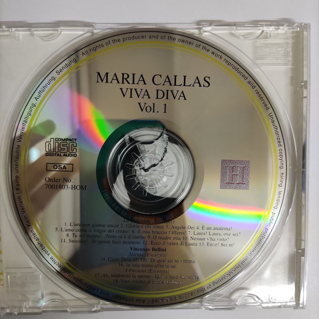 ซีดี Maria Callas - Viva Diva Verdi Vol.1 CD VG+