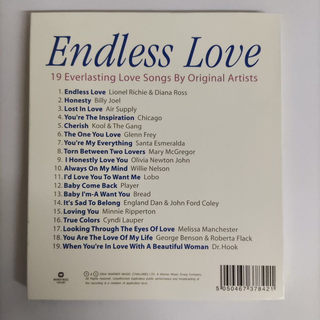 ซีดี Various - Endless Love 19 Everlasting Love Song By Original Artists CD NM