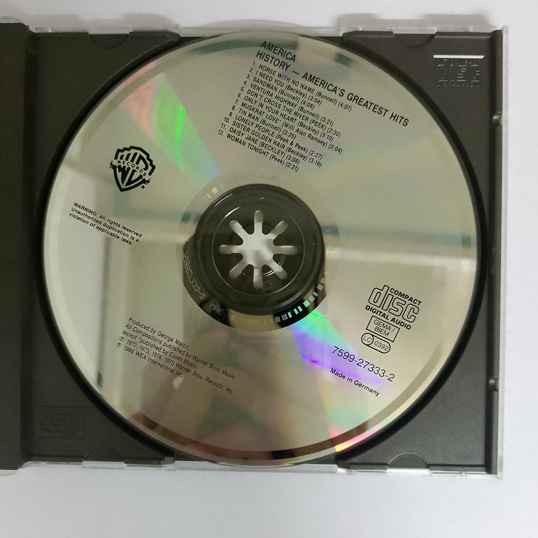 ซีดี America - History - America's Greatest Hits CD NM