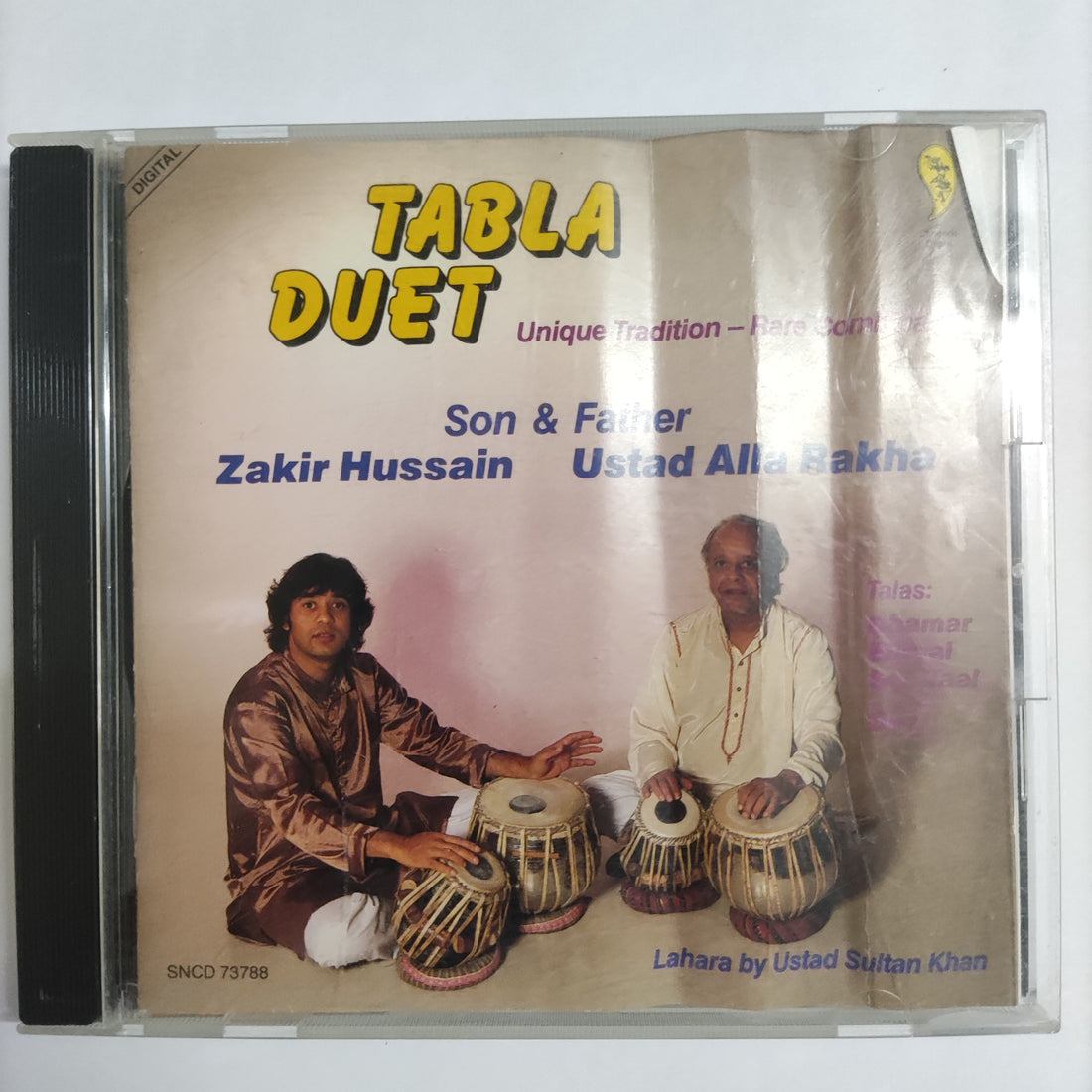 ซีดี Zakir Hussain & Alla Rakha - Tabla Duet Unique Tradition - Rare Combination CD VG+