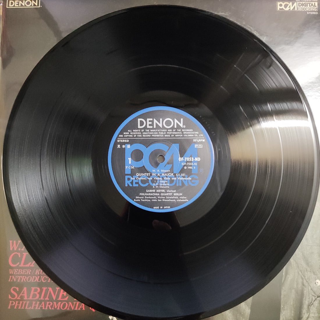 แผ่นเสียง Wolfgang Amadeus Mozart, Carl Maria von Weber, Joseph Küffner, Sabine Meyer, Philharmonia Quartett Berlin - Clarinet Quintet In A Major, KV581 / Introduction, Theme & Variations Vinyl VG+