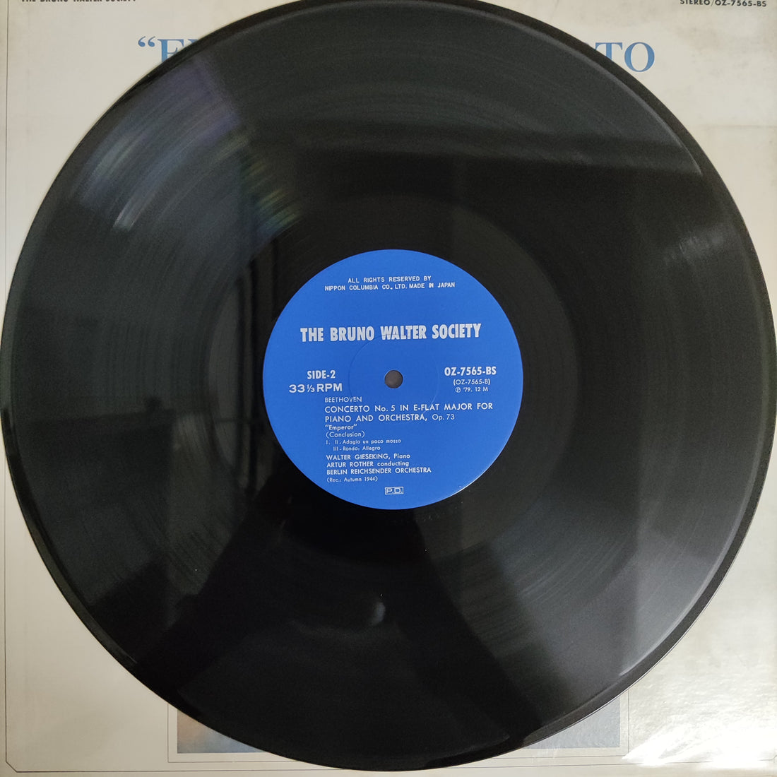 แผ่นเสียง Beethoven - Emperor Concerto Piano Concerto No.5 Walter Gieseking Vinyl VG+