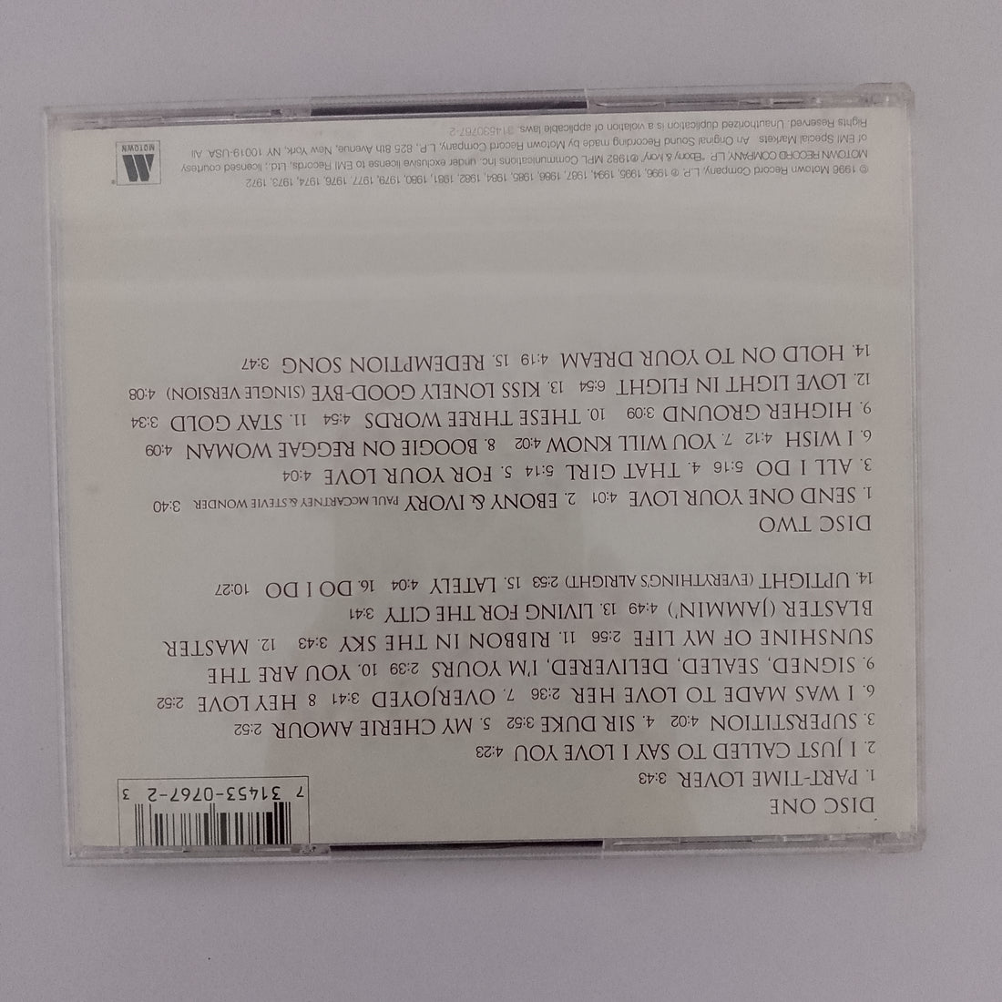 ซีดี Stevie Wonder - Song Review A Greatest Hits Collection CD VG