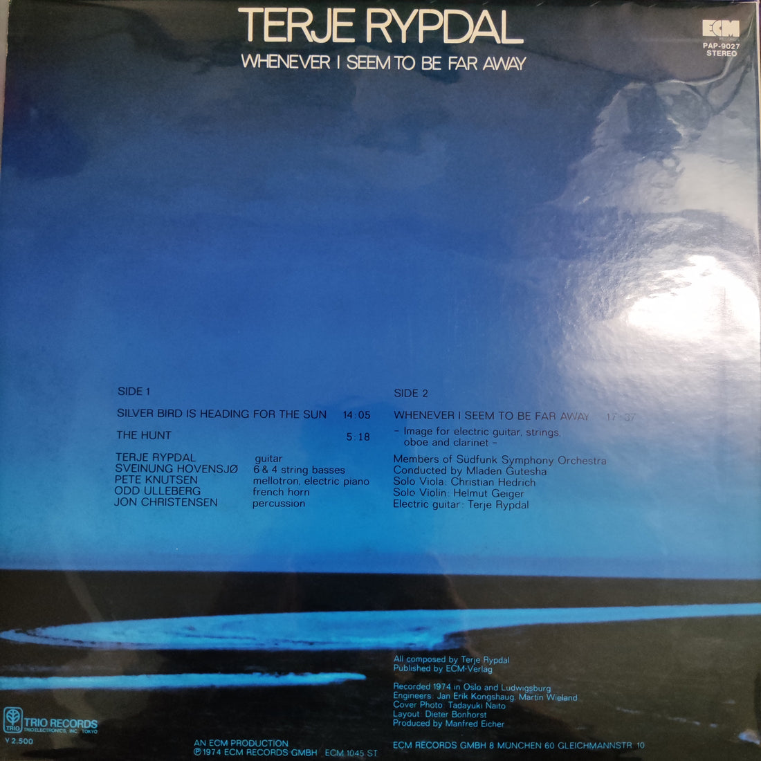 แผ่นเสียง Terje Rypdal - Whenever I Seem To Be Far Away Vinyl VG+