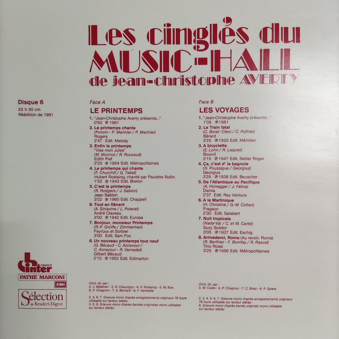 แผ่นเสียง Various - Les Cingles Du Music-Hall De Jean-Christophe Averty Vinyl VG+ 10LPs
