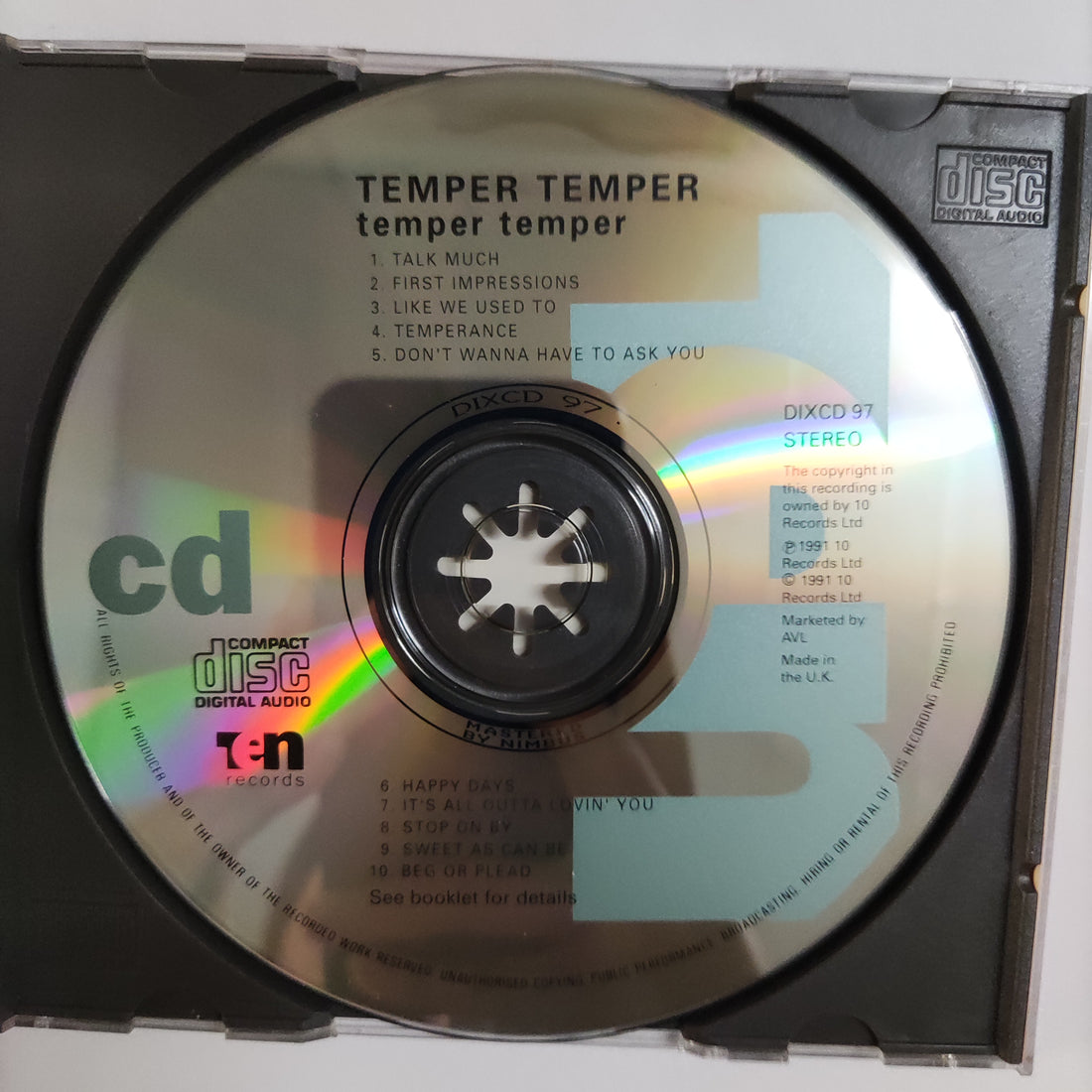 ซีดี Temper Temper - Temper Temper CD NM or M-