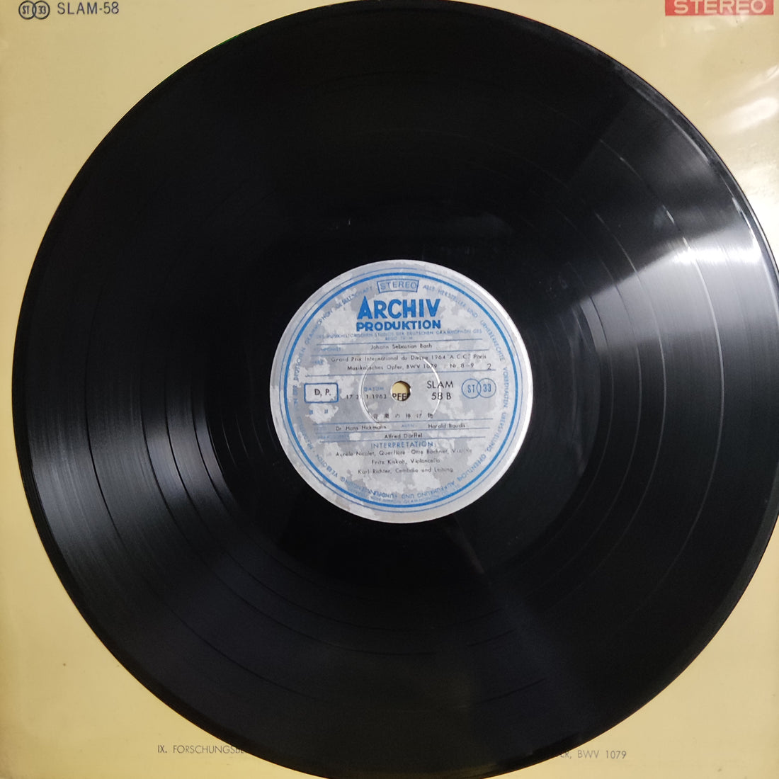 แผ่นเสียง Das Schaffen Johann Sebastian Bachs - Musikalisches Opfer,BWV 1079 Vinyl VG+