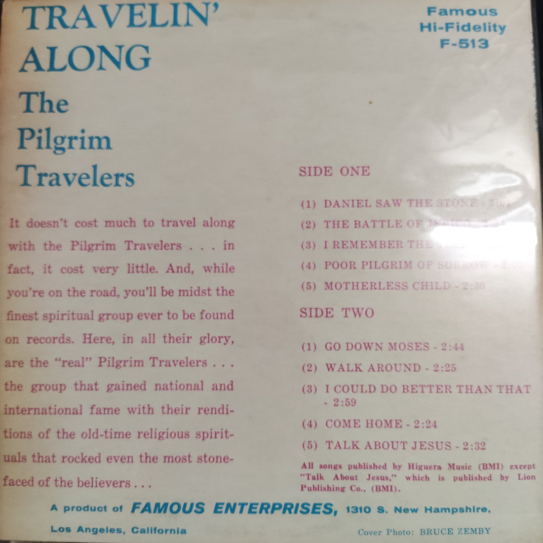 แผ่นเสียง The Pilgrim Travelers – Travelin' Along Vinyl VG+