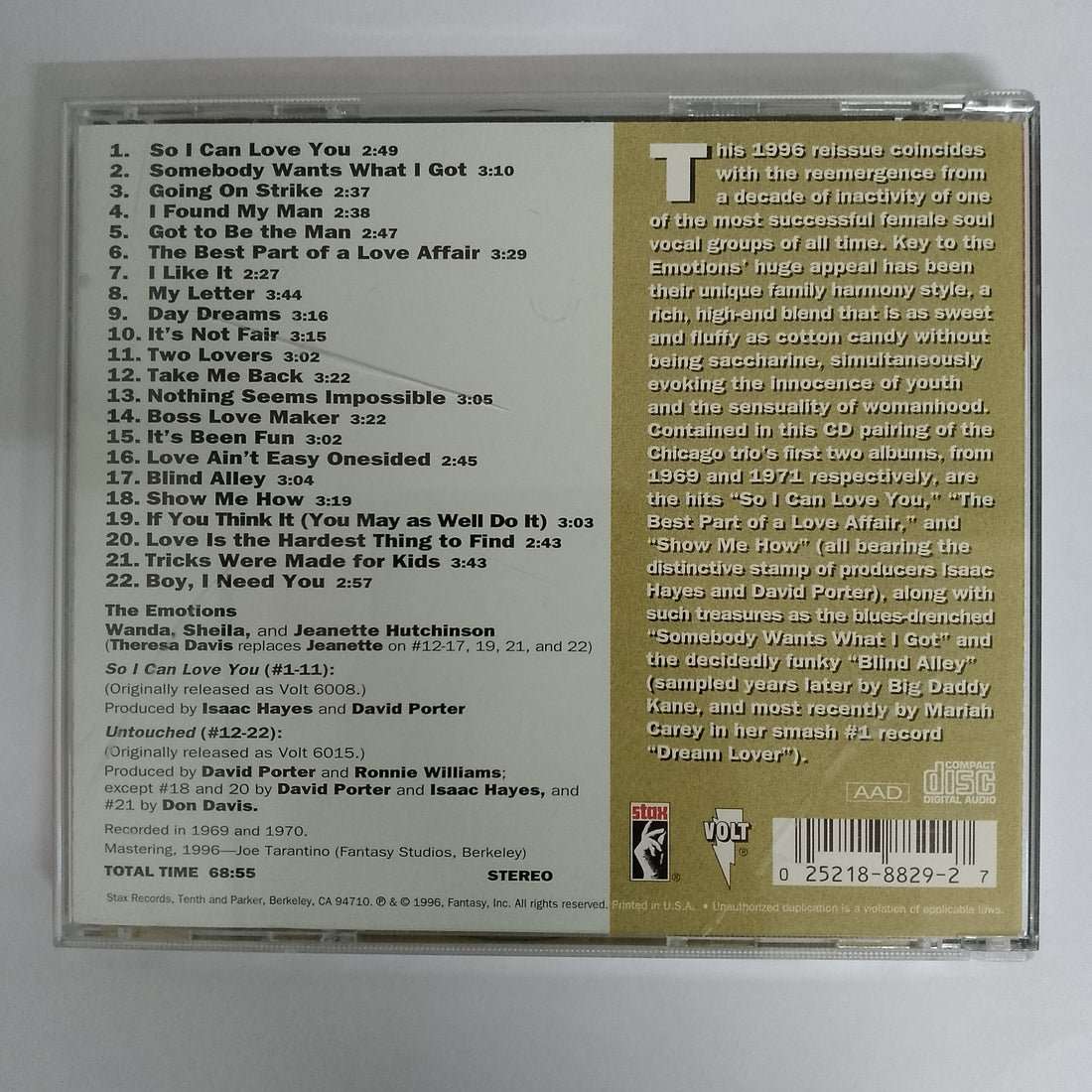 ซีดี The Emotions - So I Can Love You / Untouched CD VG+