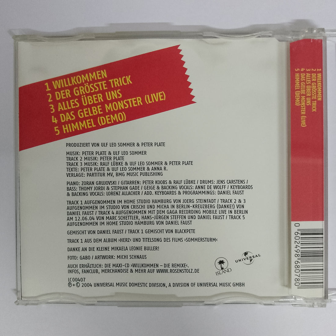 ซีดี Rosenstolz - Willkommen CD VG+