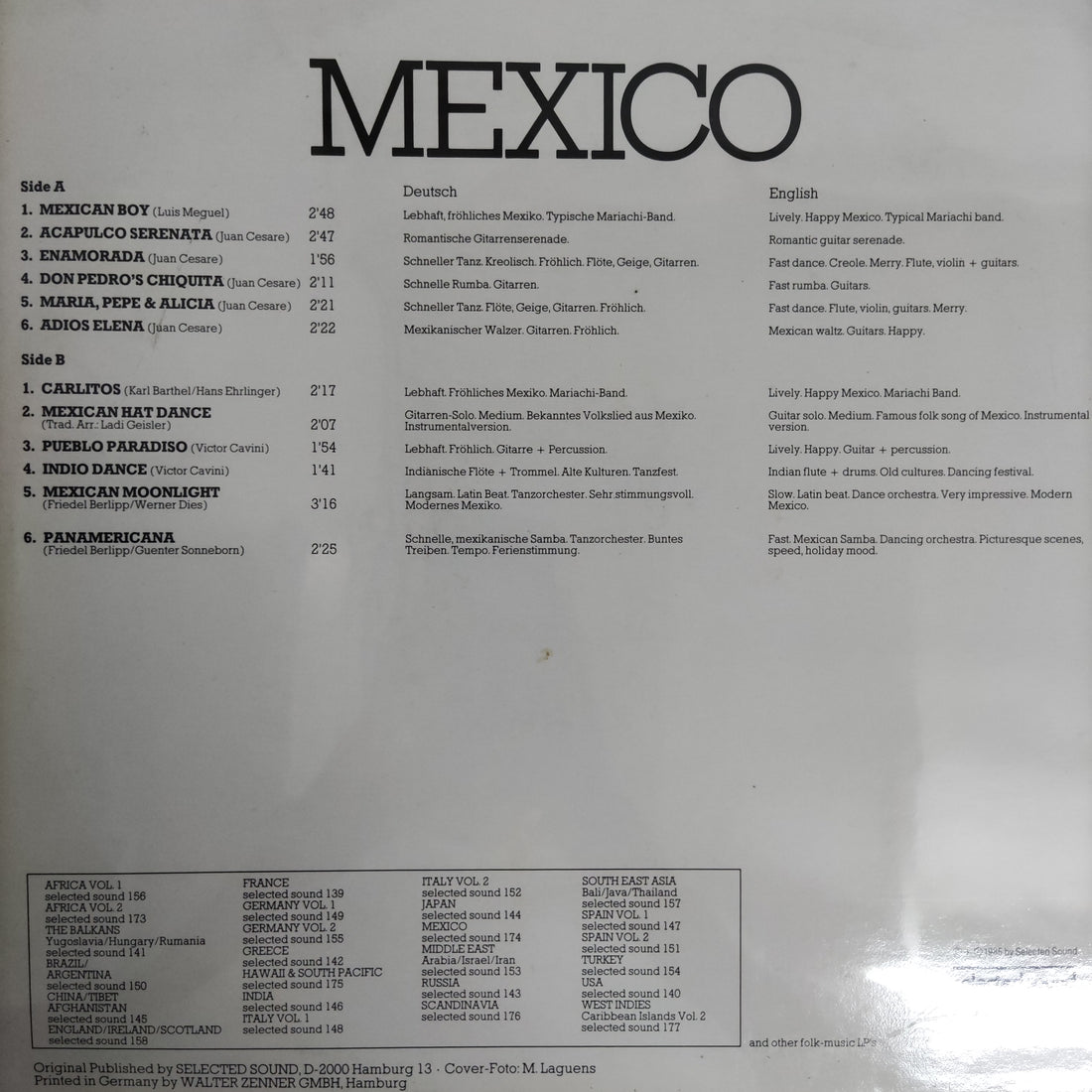 แผ่นเสียง Various - Folk Music National Character Exotic Mexico Vinyl VG+