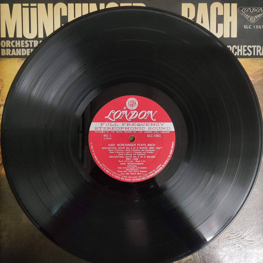 แผ่นเสียง Johann Sebastian Bach - Münchinger Plays Bach Orchestral Suites Nos.2 And 3 Brandenburg Concerto No.5 The Stuttgart Chamber Orchestra Vinyl VG+