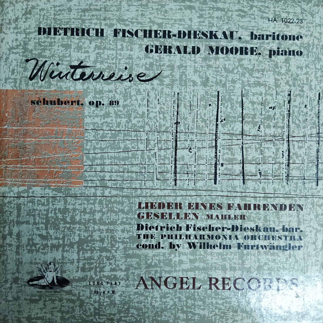 แผ่นเสียง Schubert - Dietrich Fischer / Dieskau Baritone Gerald Moore Piano Winterreise Op.89 Vinyl VG+ 2LPs