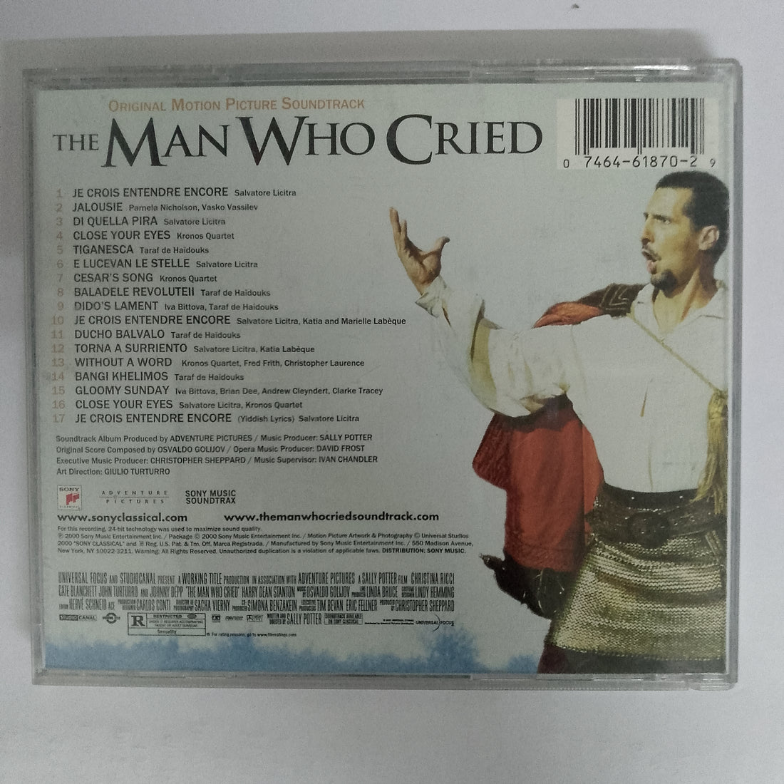 ซีดี Various - The Man Who Cried Original Motion Picture Soundtrack CD VG+