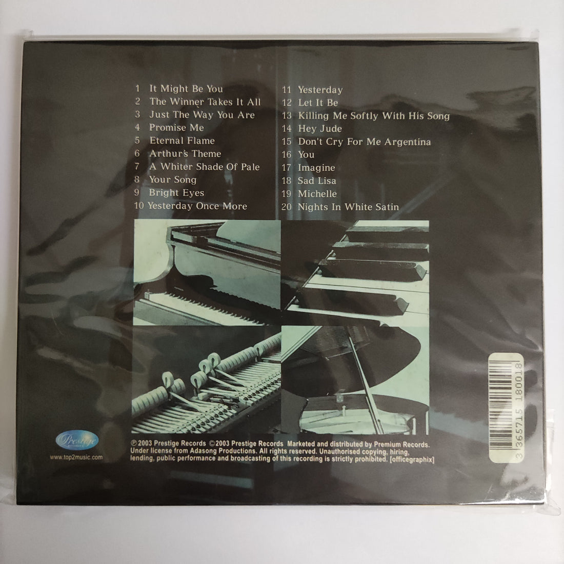 ซีดี Various - Piano Hits For Rainy Nights CD NM