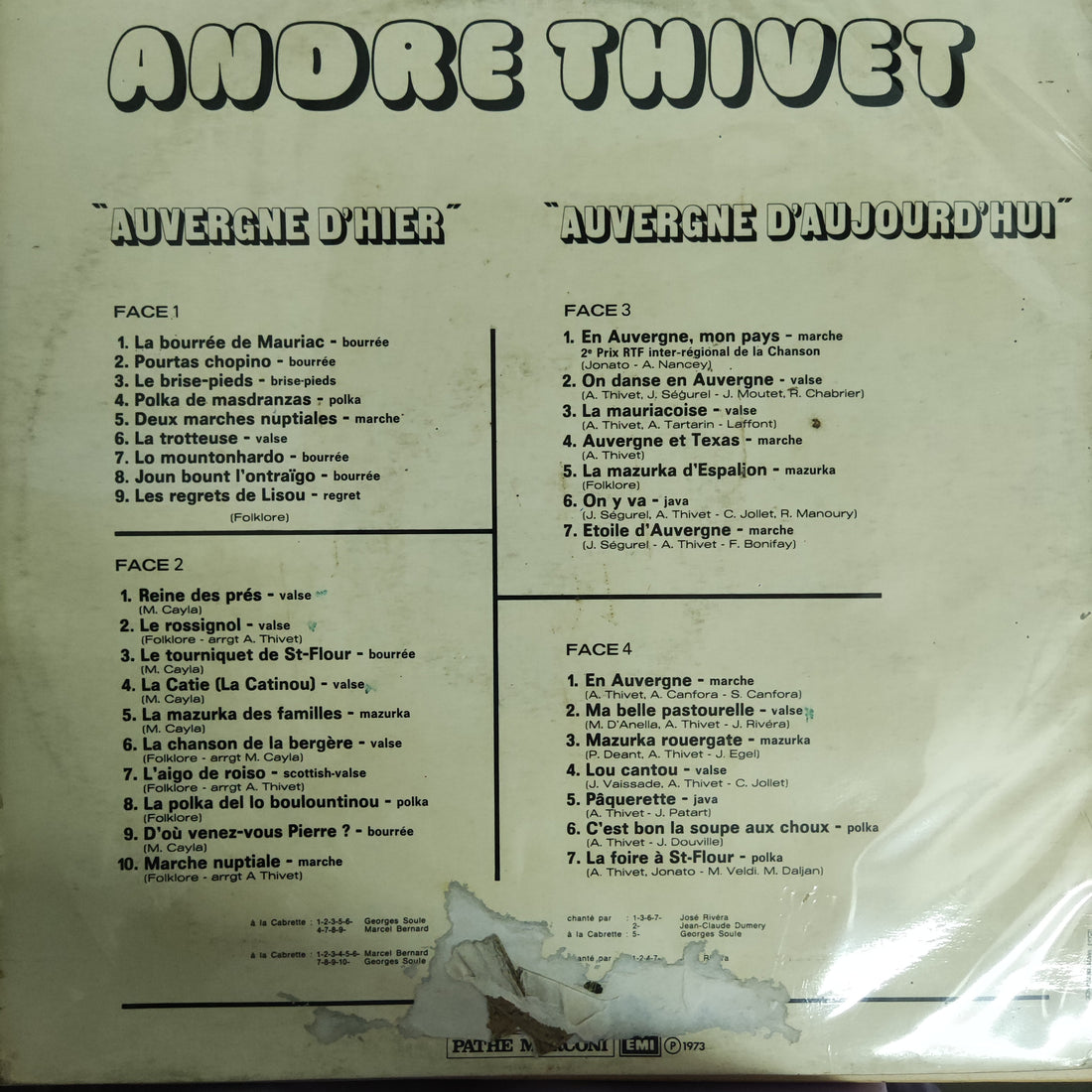 แผ่นเสียง Andre Thivet - L Auvergne D'Hier Et D'Aujourd'Hul Vinyl VG
