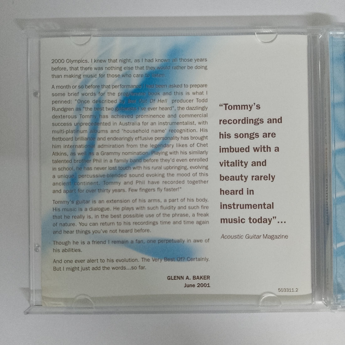 ซีดี Tommy Emmanuel - The Very Best Of Tommy Emmanuel, C.G.P. CD NM 2CDs