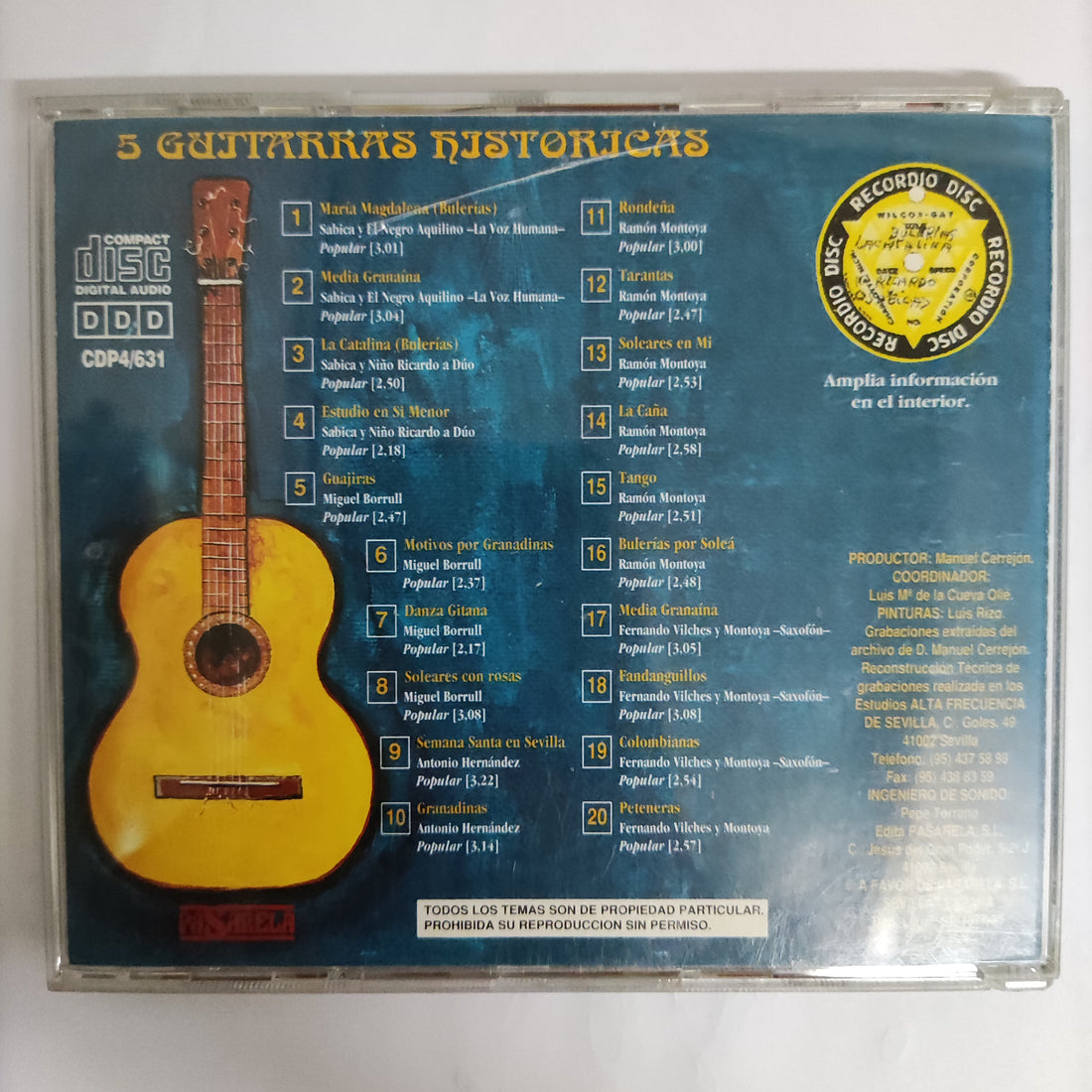 ซีดี Various - 5 Guitarras Historicas CD VG+