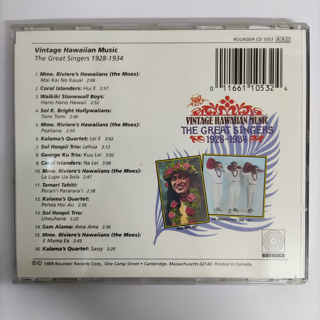 ซีดี Various - Vintage Hawaiian Music The Great Singers 1928-1934 CD VG+