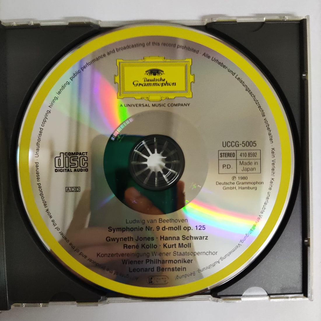 ซีดี Beethoven - Symphony No.9 Wiener Philharmoniker / Leonard Bernstin CD VG+