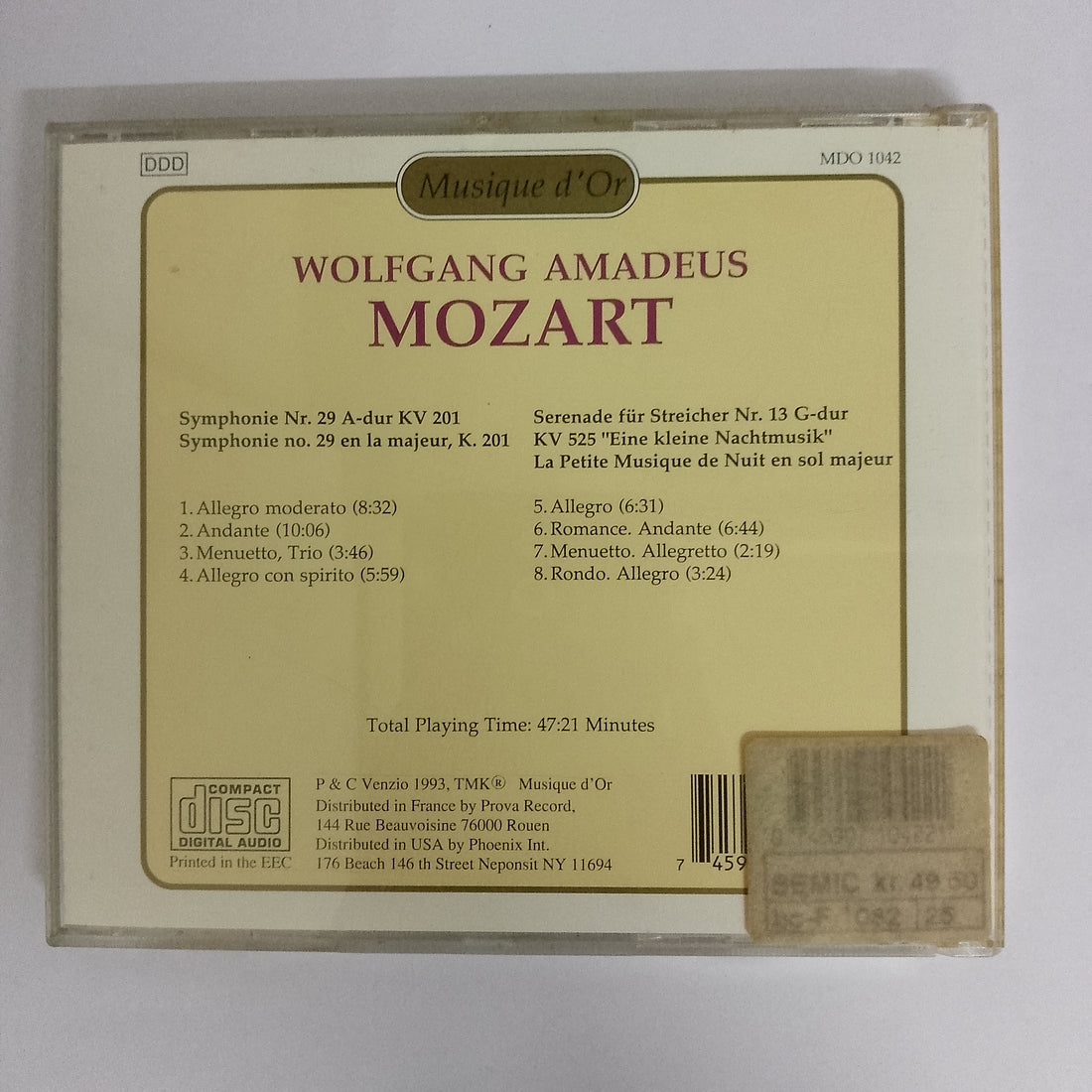ซีดี Wolfgang Amadeus Mozart, Camerata Labacensis, Alexander von Pitamic - Wolfgang Amadeus Mozart CD VG