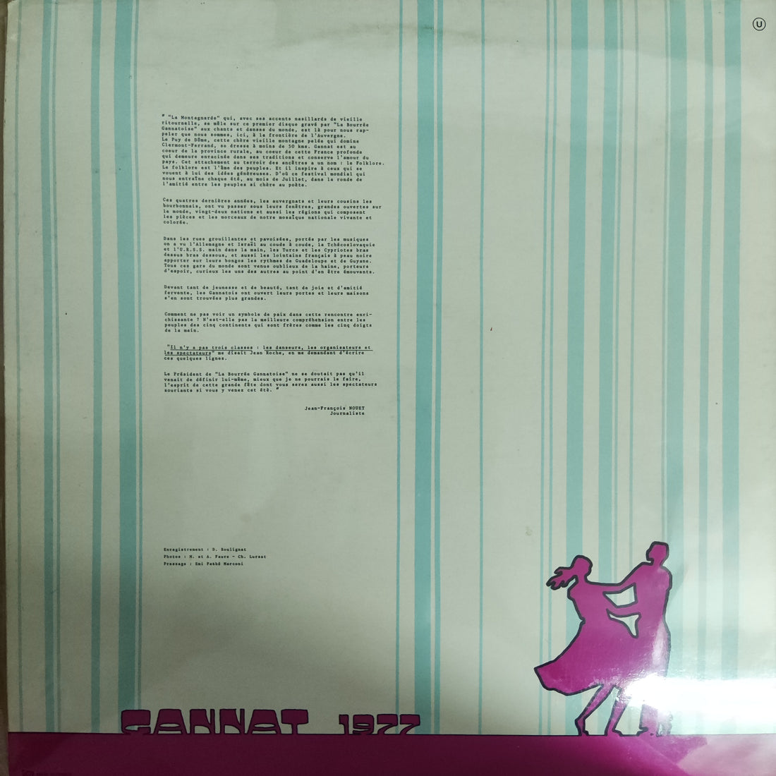 แผ่นเสียง Various - Festival Mondial De Folklore 1977 La Bourree Gannatoise Vinyl VG+