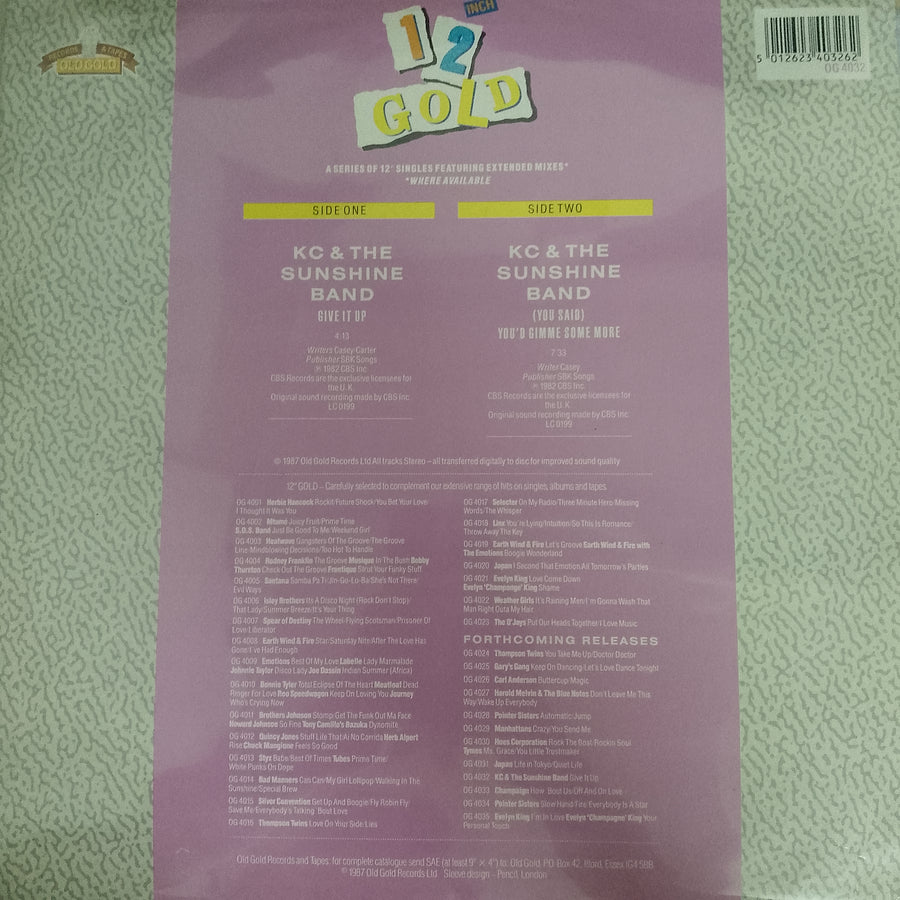 แผ่นเสียง KC & The Sunshine Band - Give It Up / You Said You'd Gimme Some More Vinyl VG+