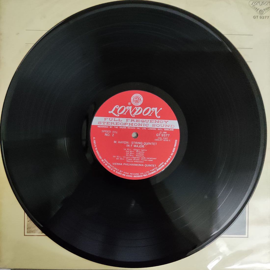 แผ่นเสียง Michael Haydn - String Quintets In G Major In F Major Vinyl VG+