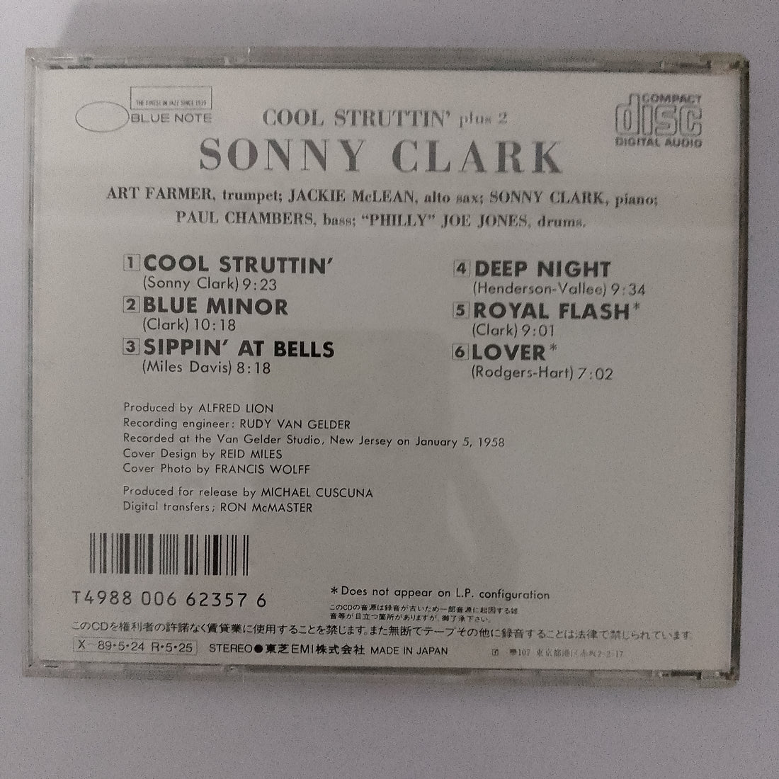 ซีดี Sonny Clark = Sonny Clark - Cool Struttin' +2 = クール・ストラッティン +2 CD VG+