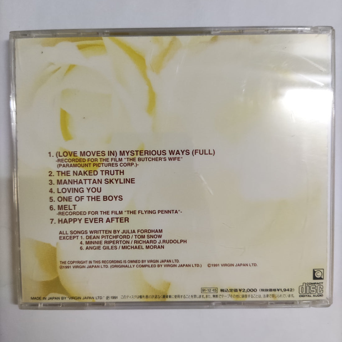 ซีดี Julia Fordham - Love Moves In Mysterious Ways CD NM or M-