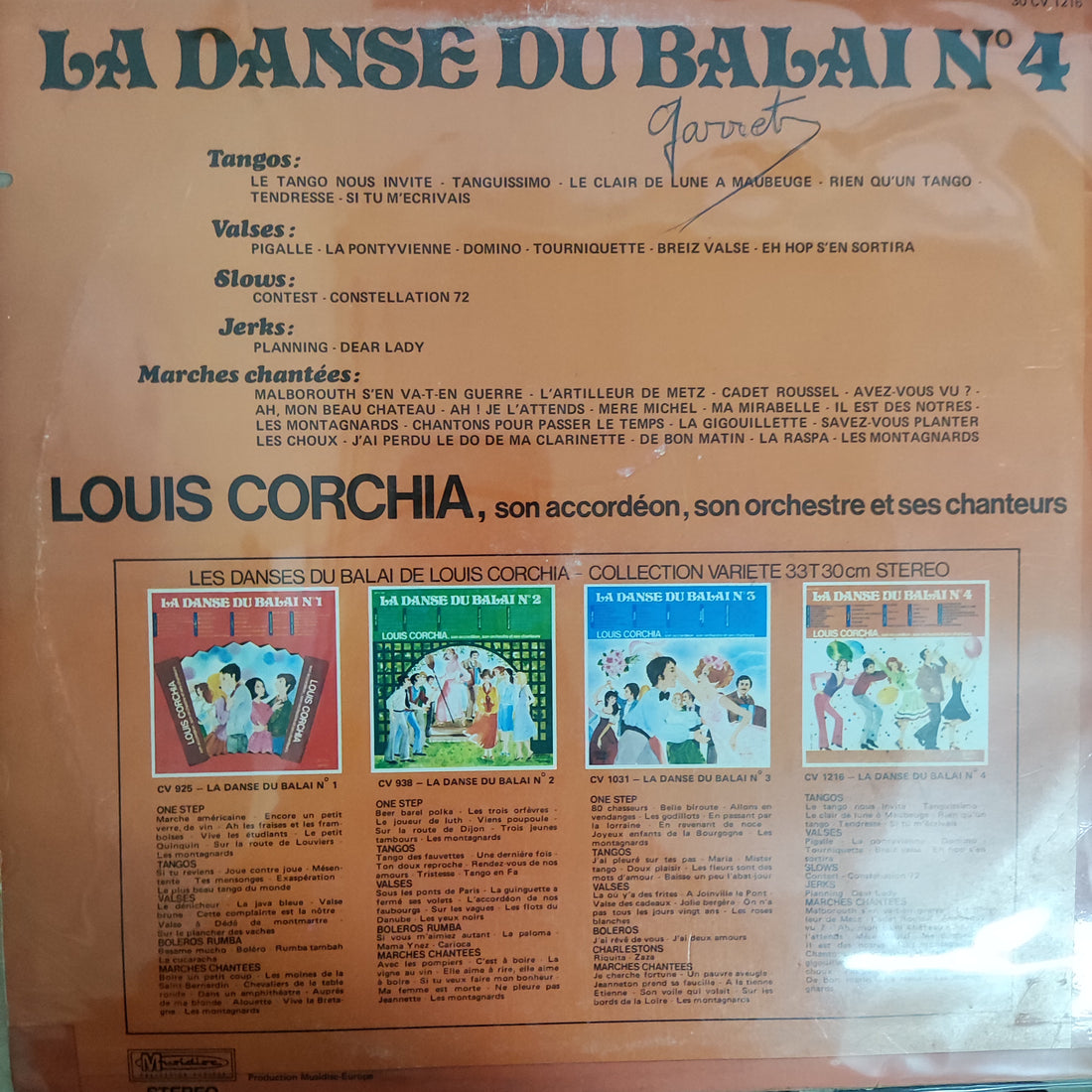 แผ่นเสียง Louis Corchia - La Danse Du Balai N 4 Vinyl VG+